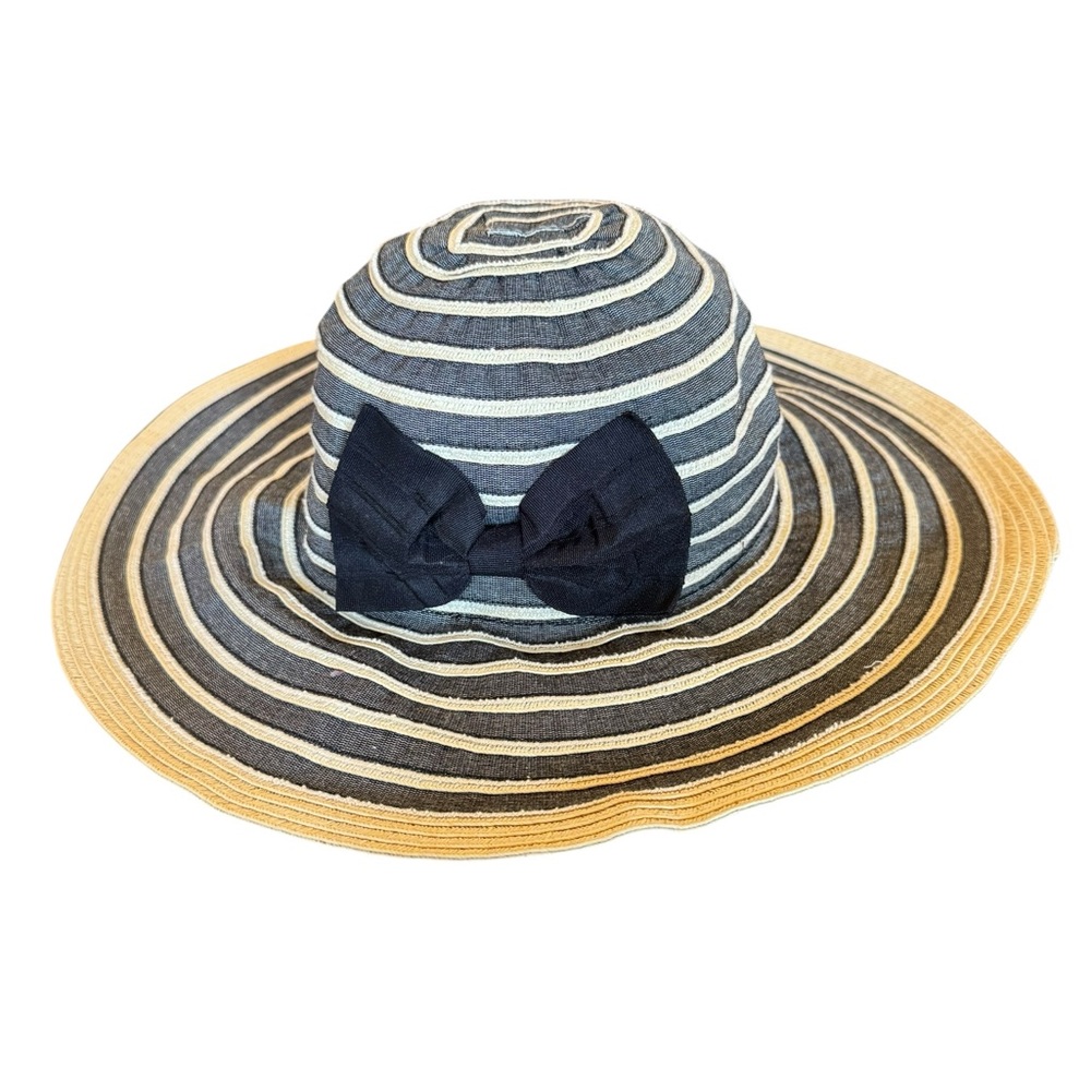 San Diego Hat Company Striped Wide Brim Hat with Bow - Picture 6 of 7